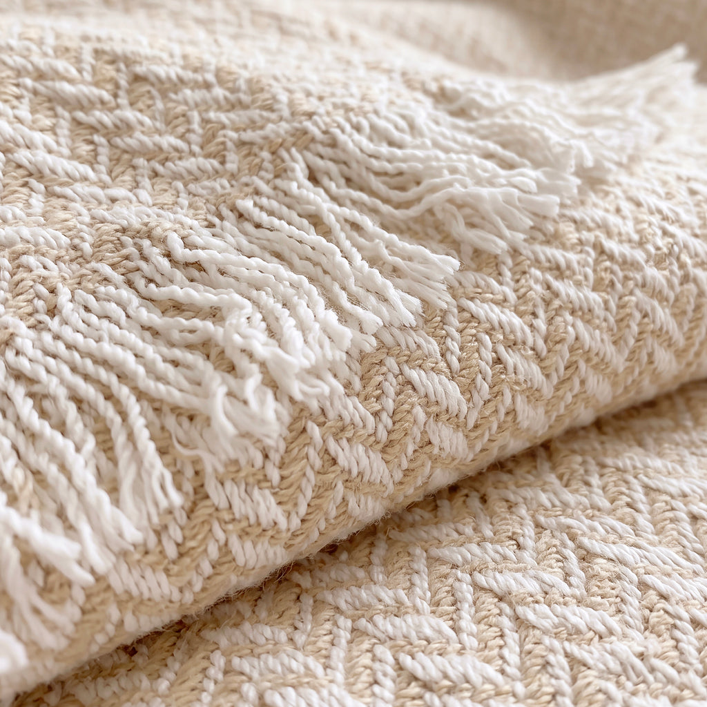 Luxury Verona Woven Bed Coverlet with Fringe
