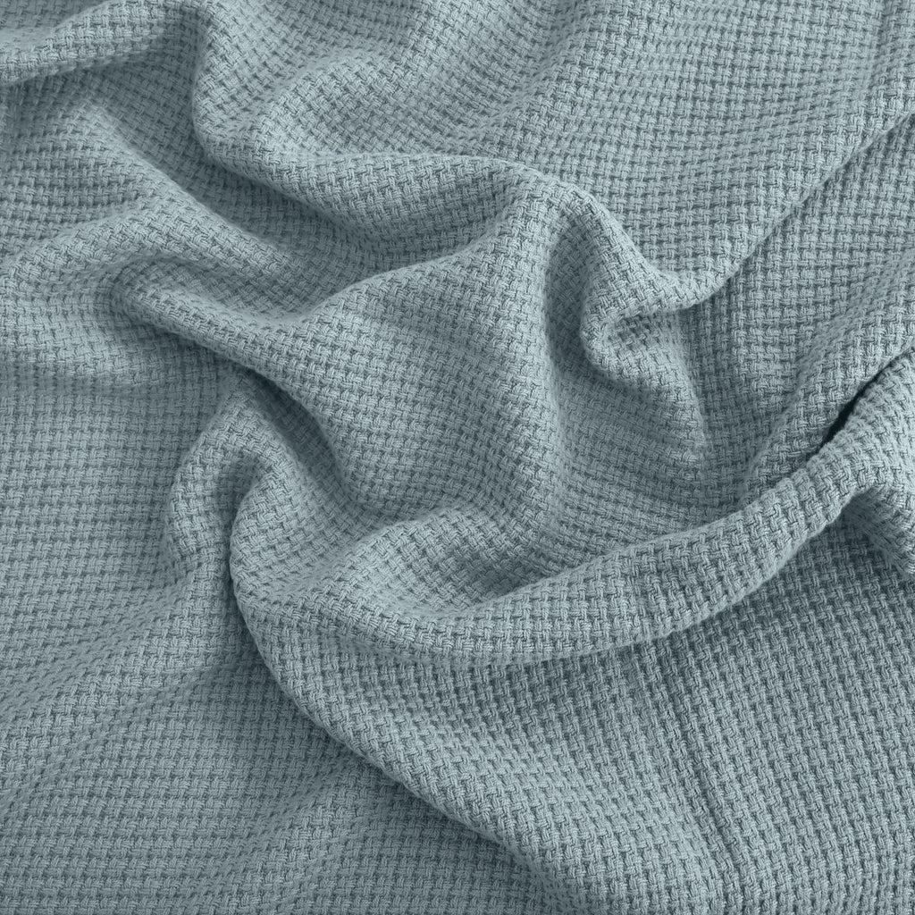 Egyptian cotton Milano throw blanket,ultra-soft & lightweight with an elegant woven design ,king size 255x225 cm ,Aqua Color