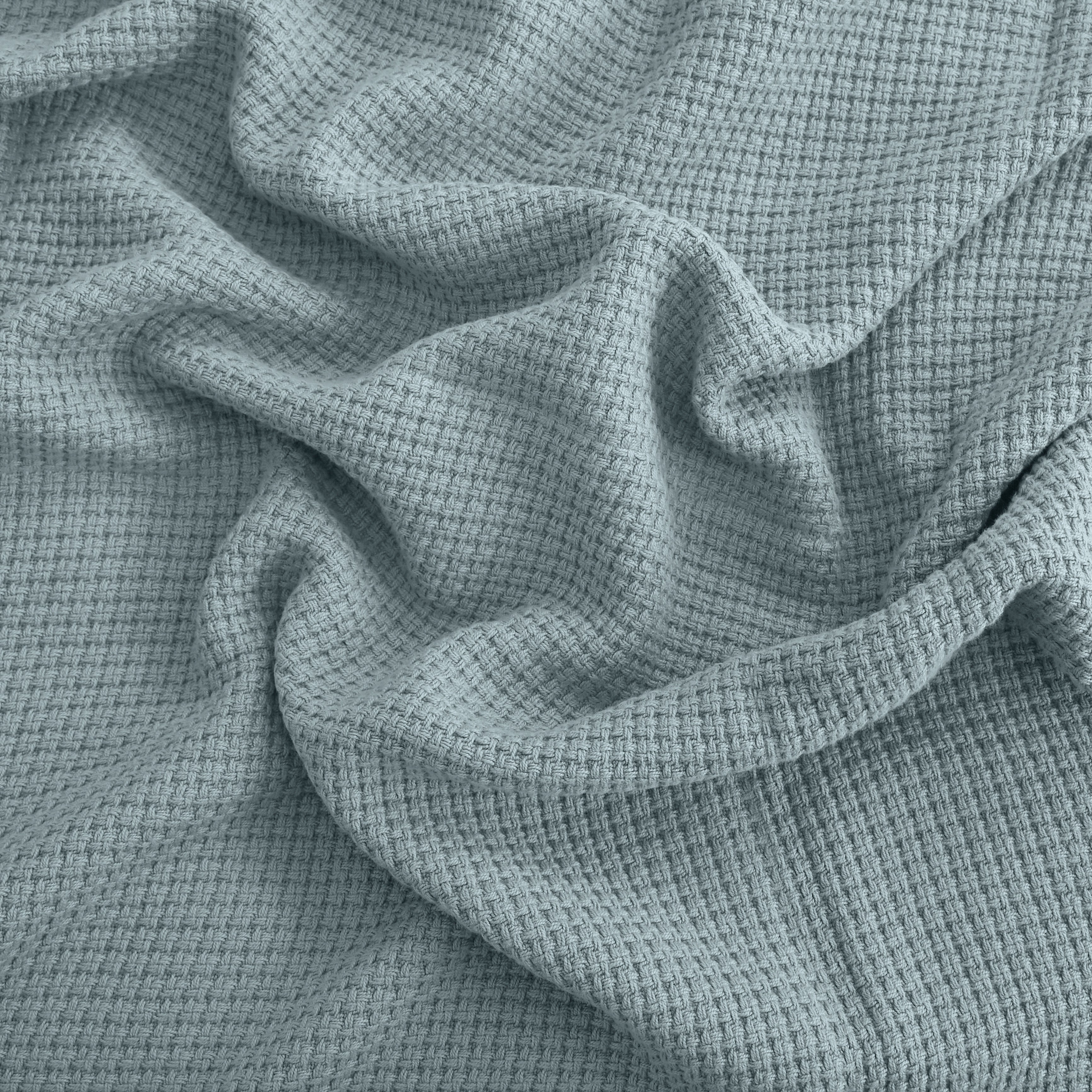 Egyptian cotton Milano throw blanket,ultra-soft & lightweight with an elegant woven design ,king size 255x225 cm ,Aqua Color