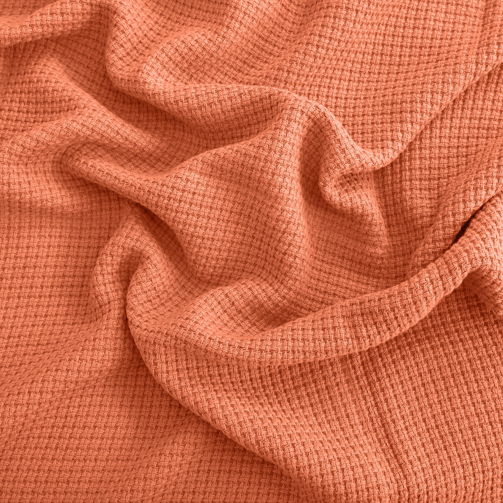 Egyptian cotton Milano throw blanket,ultra-soft & lightweight with an elegant woven design ,king size 255x225 cm ,Havan Color