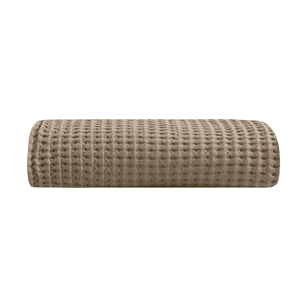 Egyptian cotton Waffle throw blanket,ultra-soft & lightweight with an elegant woven design ,king size 255x225 cm ,Light cafe  Color