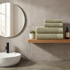 Aura Bath Towel Set, Pack of 4 Pieces , Ultra Soft and Highly Absorbent Towels,(Olive)