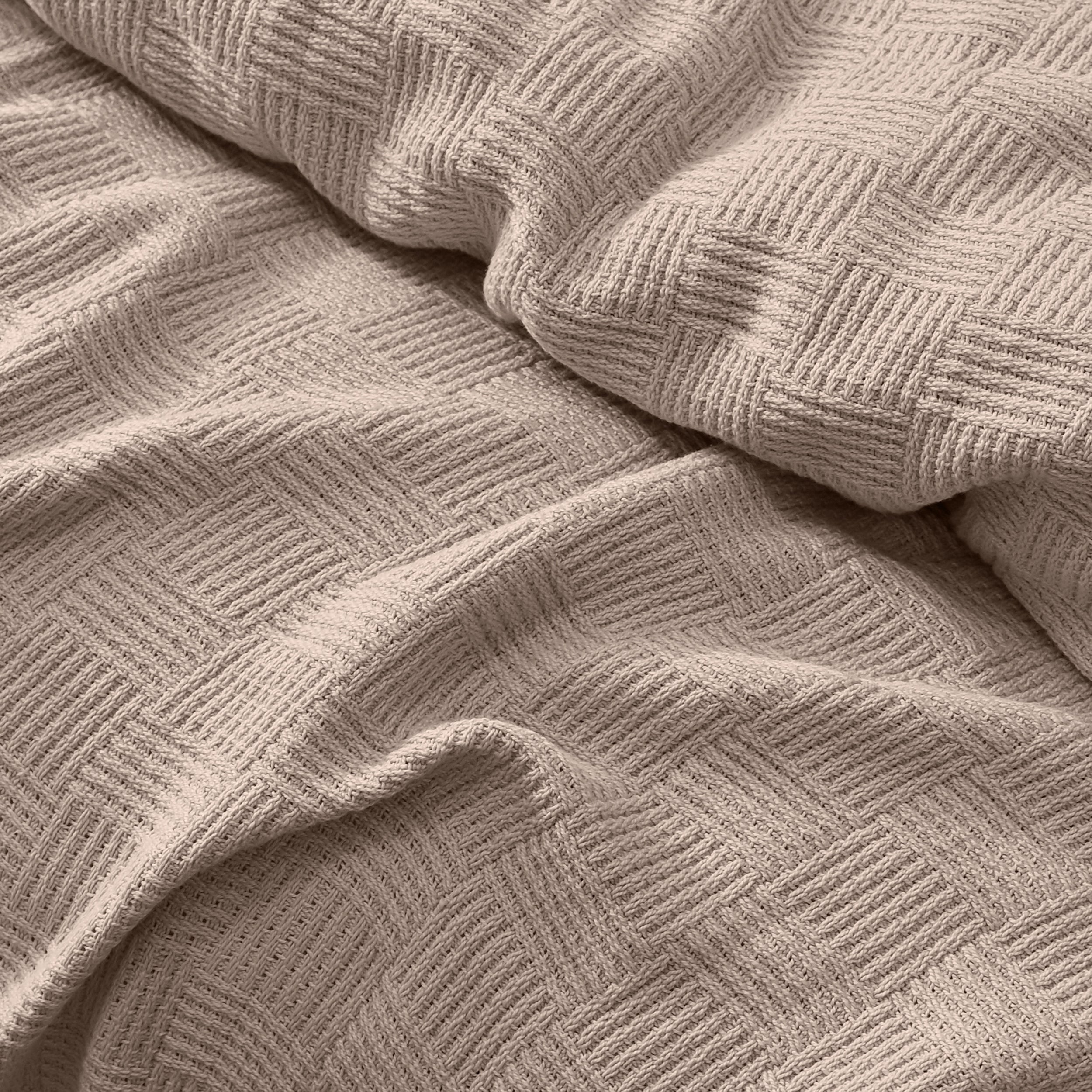 Egyptian cotton Leno throw blanket,ultra-soft & lightweight with an elegant woven design ,king size 255x225 cm , Latte Color