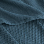 Egyptian cotton Milano throw blanket,ultra-soft & lightweight with an elegant woven design ,king size 255x225 cm ,Teal Color