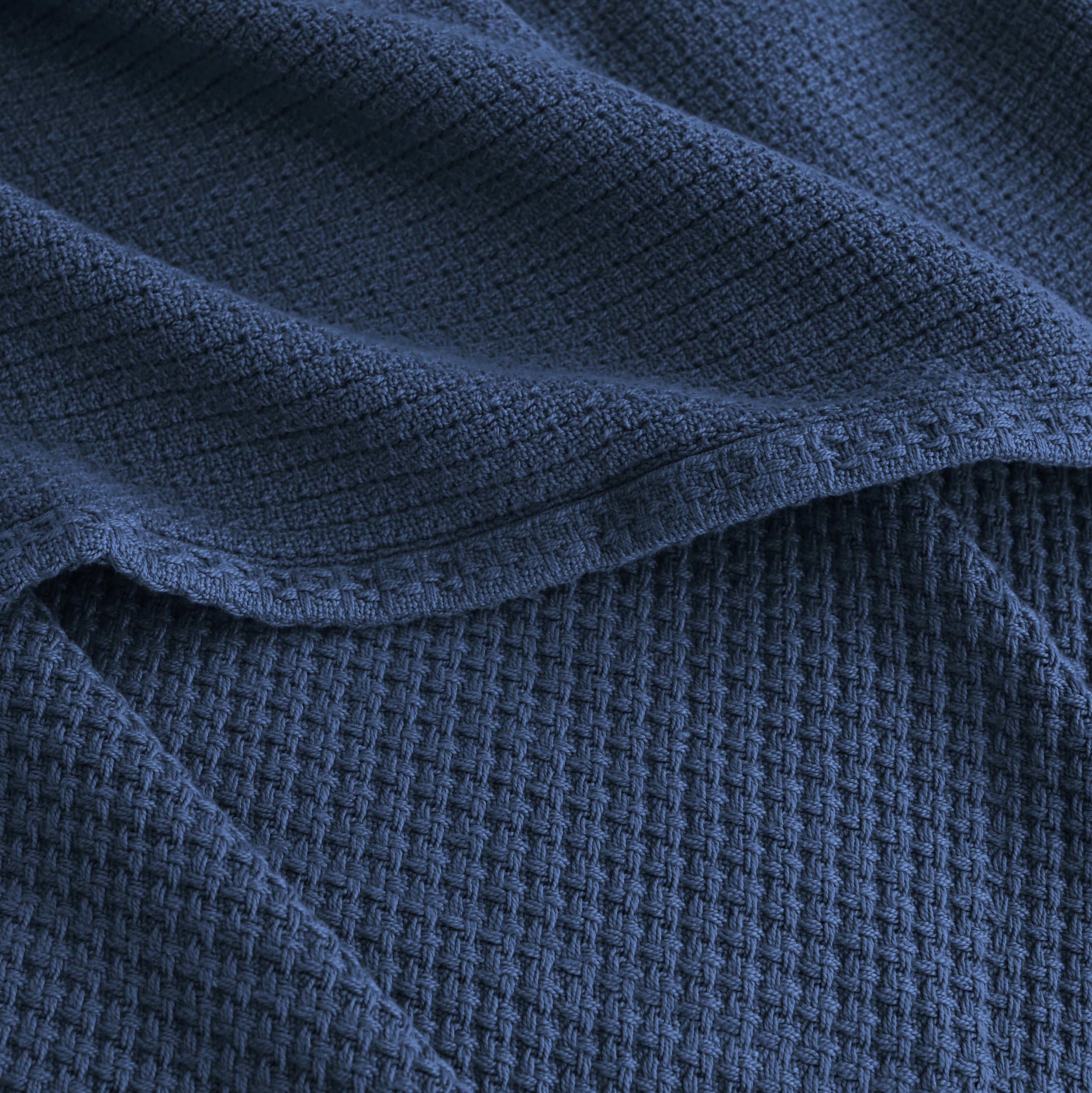 Egyptian cotton Milano throw blanket,ultra-soft & lightweight with an elegant woven design ,king size 255x225 cm ,Navy blue Color