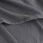 Egyptian cotton Milano throw blanket,ultra-soft & lightweight with an elegant woven design ,king size 255x225 cm ,Dark Gray Color