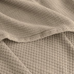 Egyptian cotton Milano throw blanket,ultra-soft & lightweight with an elegant woven design ,king size 255x225 cm ,Light Cafe Color