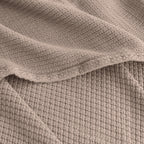 Egyptian cotton Milano throw blanket,ultra-soft & lightweight with an elegant woven design ,king size 255x225 cm ,Latte  Color