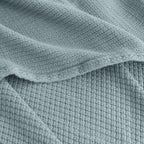 Egyptian cotton Milano throw blanket,ultra-soft & lightweight with an elegant woven design ,king size 255x225 cm ,Aqua Color