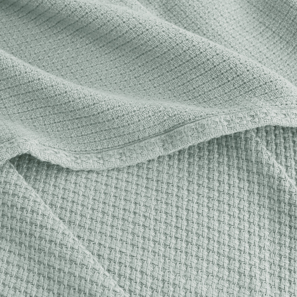 Egyptian cotton Milano throw blanket,ultra-soft & lightweight with an elegant woven design ,king size 255x225 cm ,Mint Color