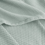 Egyptian cotton Milano throw blanket,ultra-soft & lightweight with an elegant woven design ,king size 255x225 cm ,Mint Color