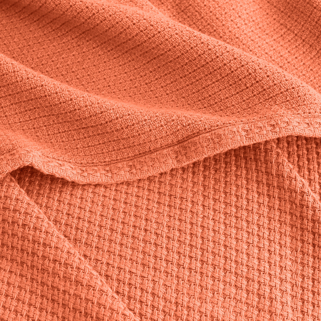 Egyptian cotton Milano throw blanket,ultra-soft & lightweight with an elegant woven design ,king size 255x225 cm ,Havan Color