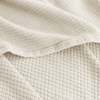 Egyptian cotton Milano throw blanket,ultra-soft & lightweight with an elegant woven design ,king size 255x225 cm ,Offwhite Color