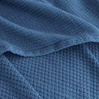 Egyptian cotton Milano throw blanket,ultra-soft & lightweight with an elegant woven design ,king size 255x225 cm ,Indigo Color