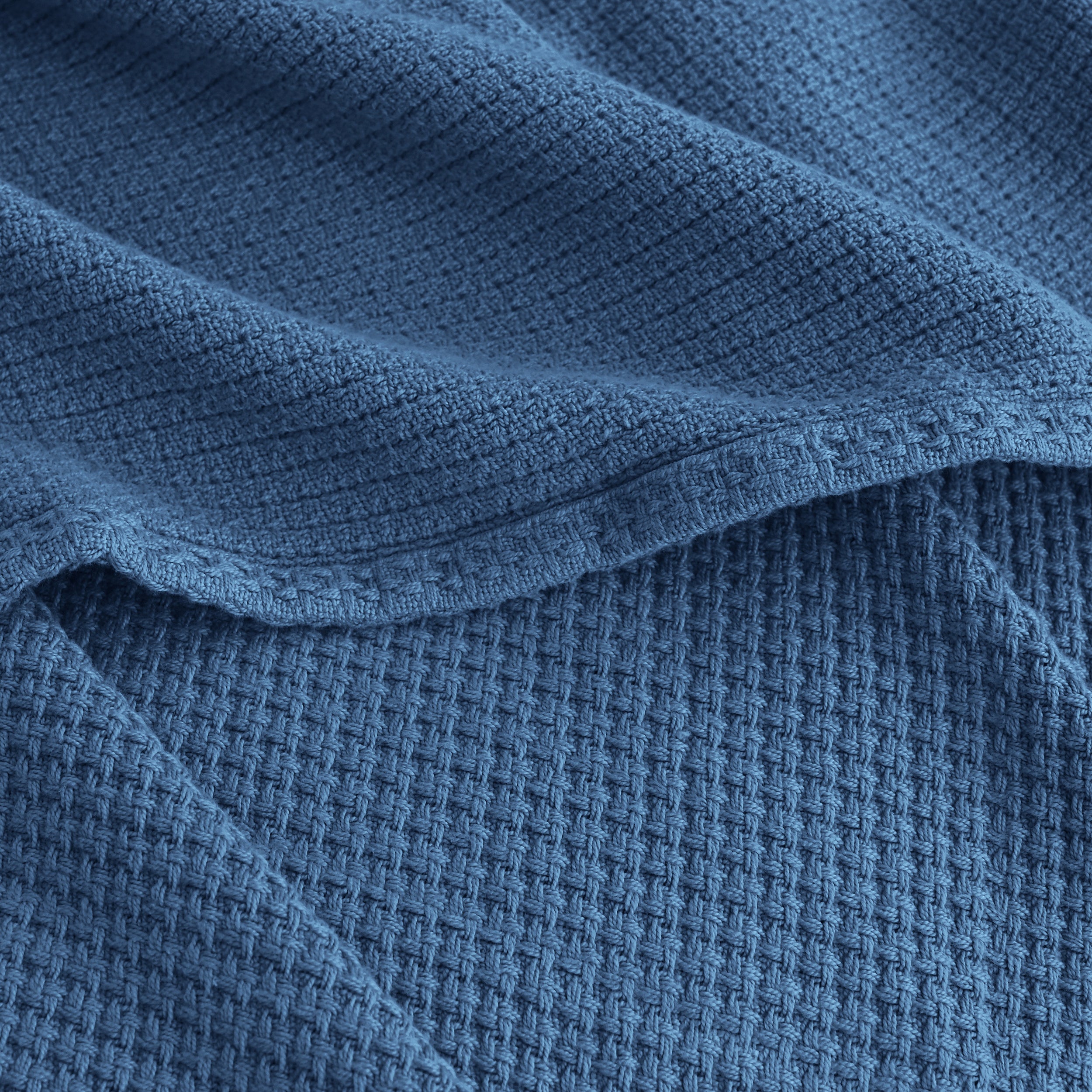 Egyptian cotton Milano throw blanket,ultra-soft & lightweight with an elegant woven design ,king size 255x225 cm ,Indigo Color