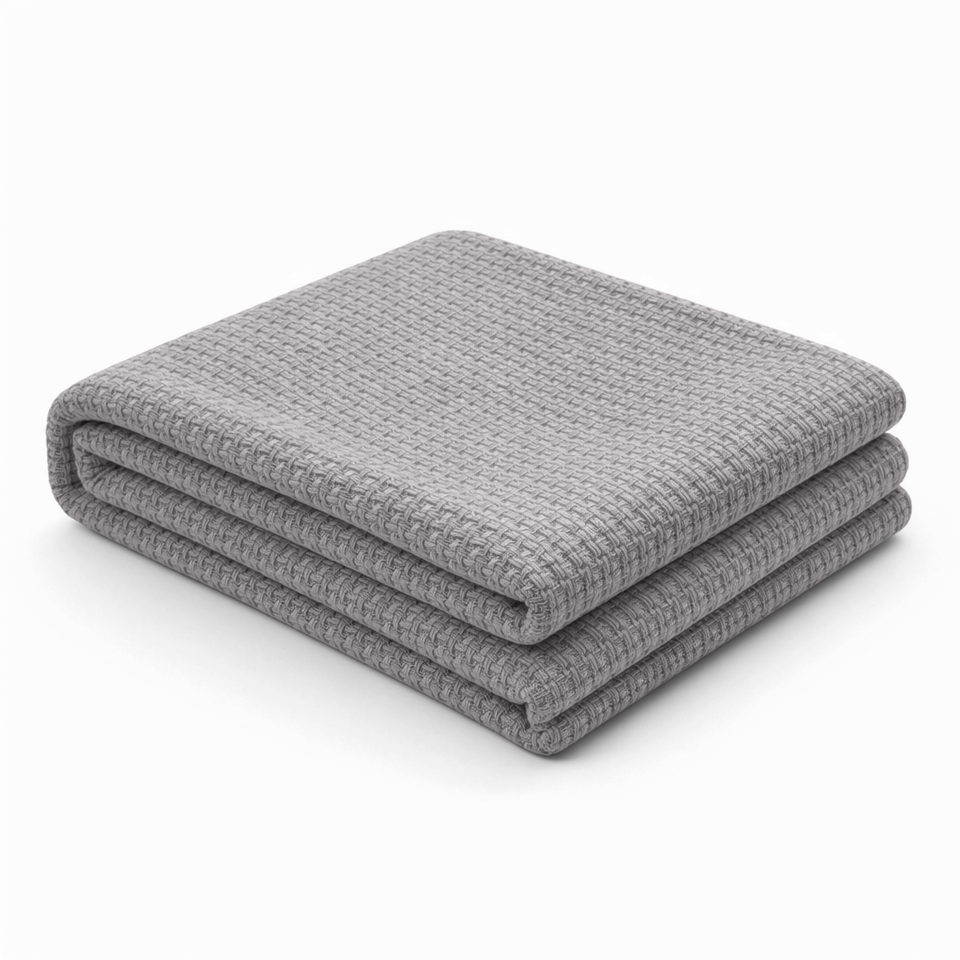 Egyptian cotton Milano throw blanket,ultra-soft & lightweight with an elegant woven design ,king size 255x225 cm ,Light Gray Color