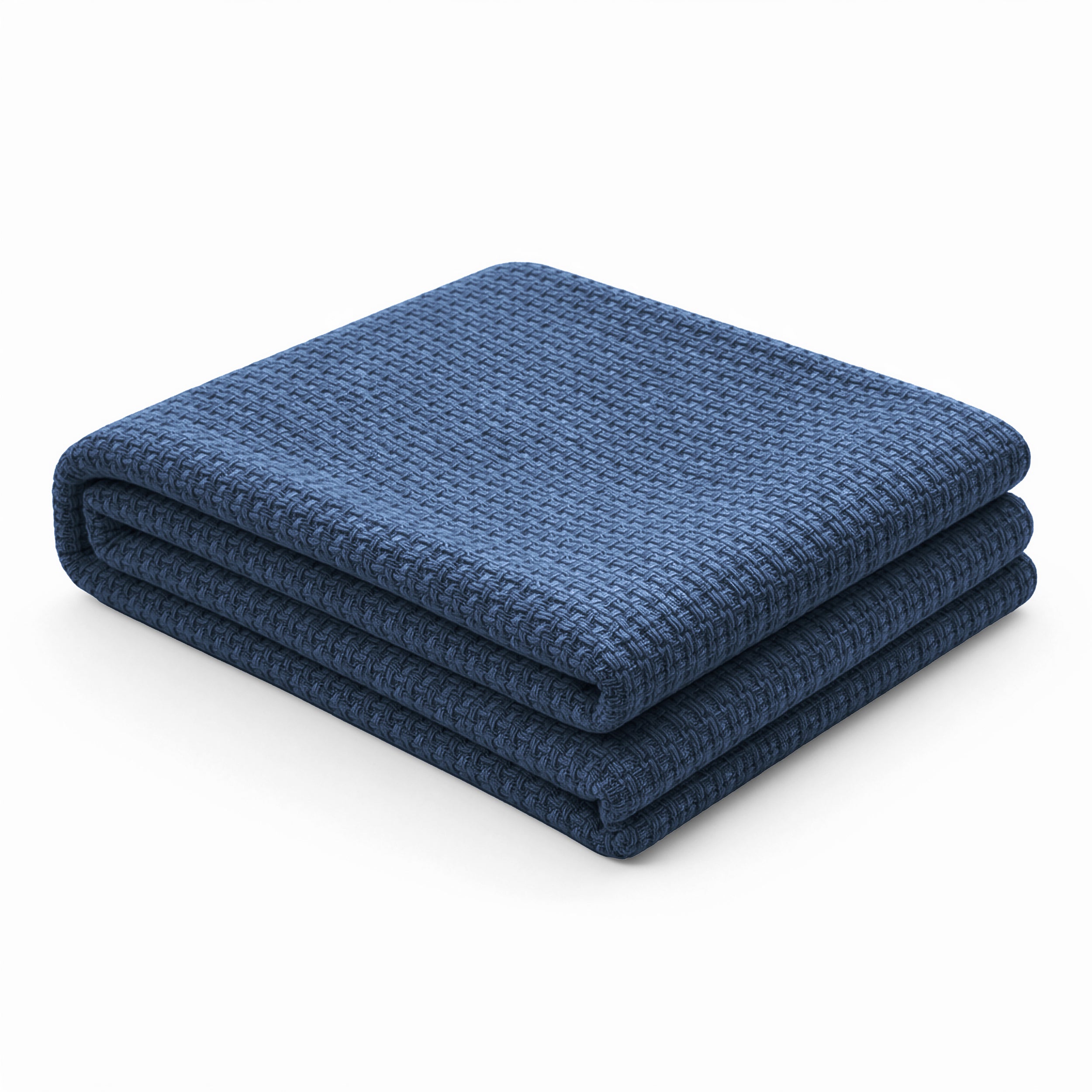 Egyptian cotton Milano throw blanket,ultra-soft & lightweight with an elegant woven design ,king size 255x225 cm ,Navy blue Color
