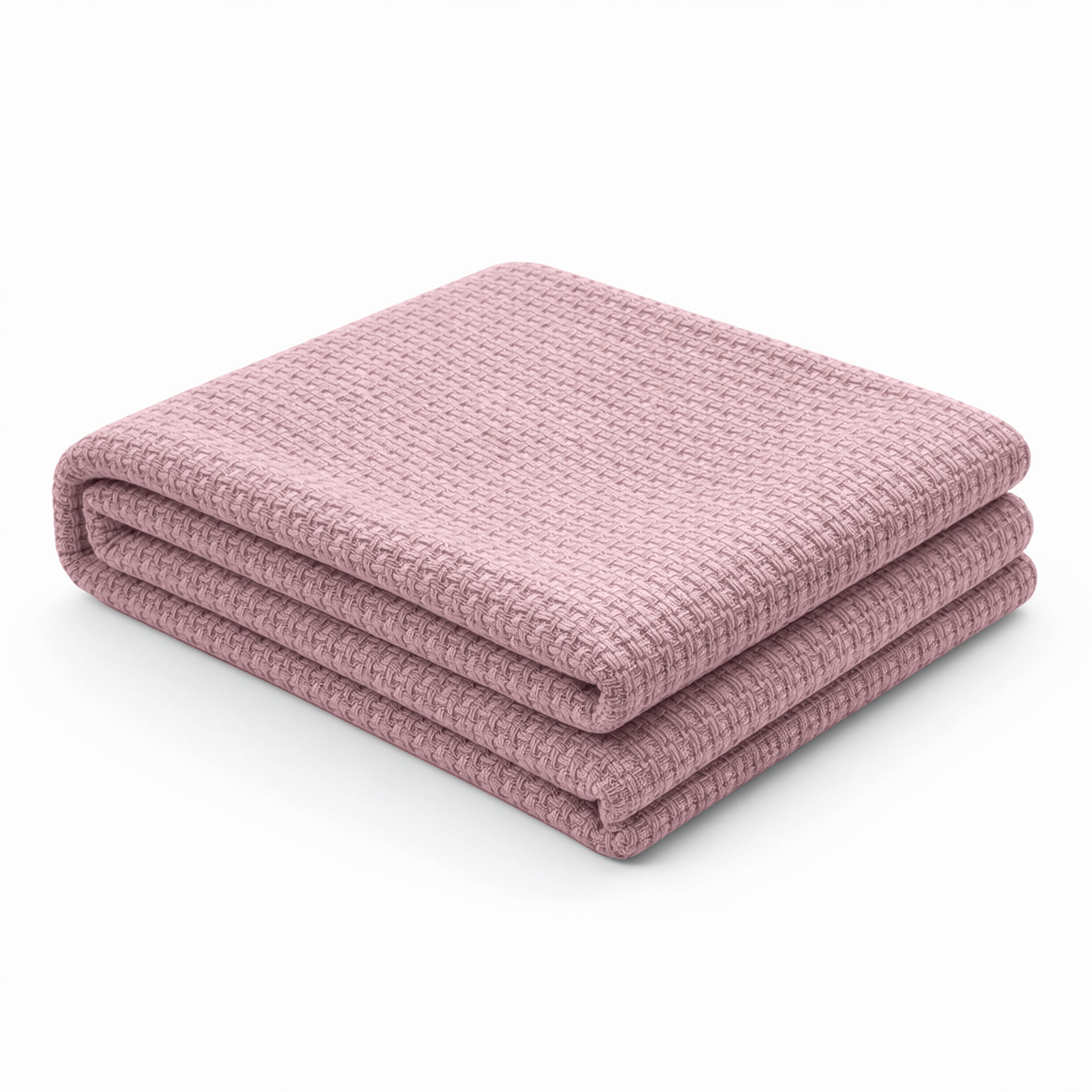 Egyptian cotton Milano throw blanket,ultra-soft & lightweight with an elegant woven design ,king size 255x225 cm ,Rose Color