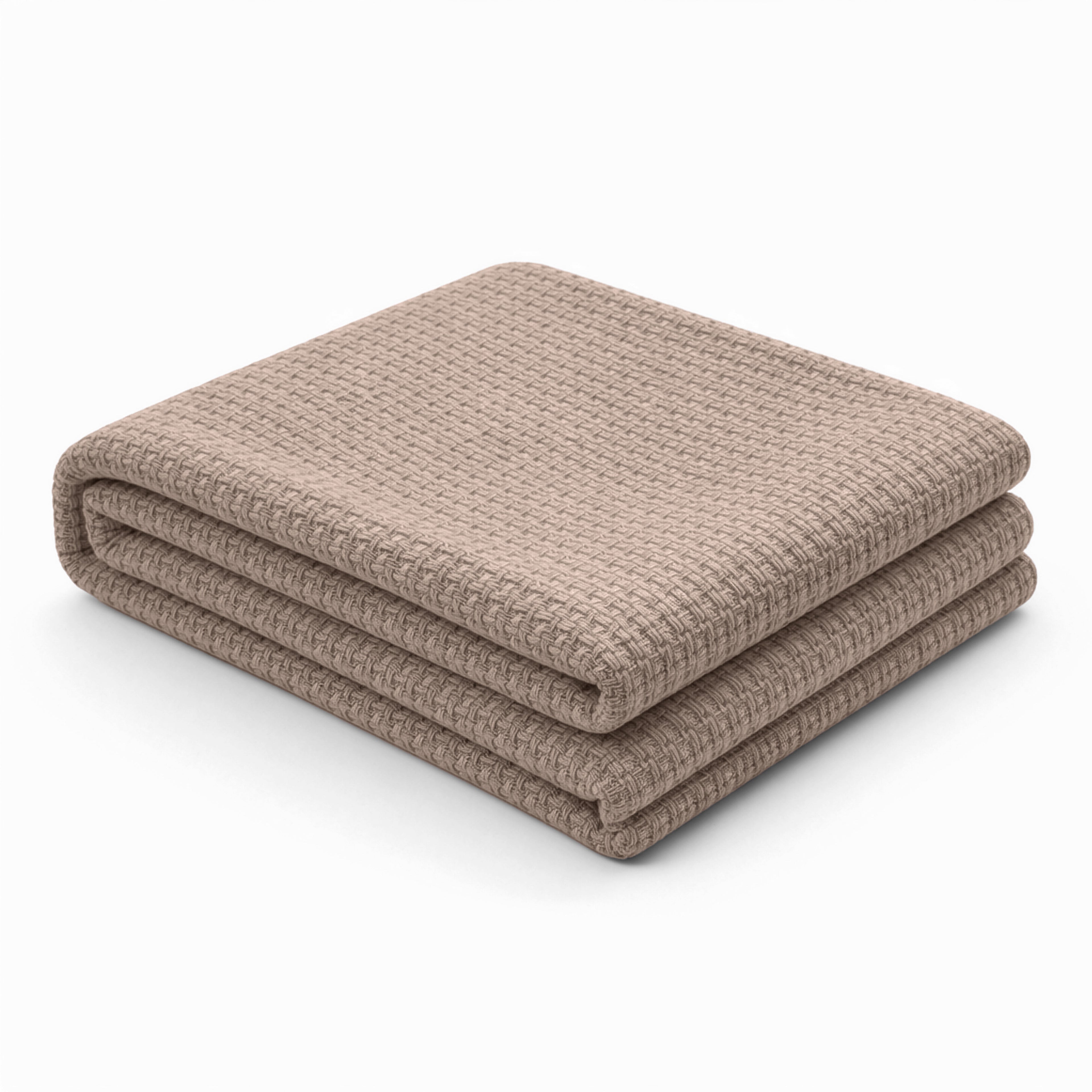 Egyptian cotton Milano throw blanket,ultra-soft & lightweight with an elegant woven design ,king size 255x225 cm ,Latte  Color