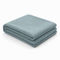 Egyptian cotton Milano throw blanket,ultra-soft & lightweight with an elegant woven design ,king size 255x225 cm ,Aqua Color