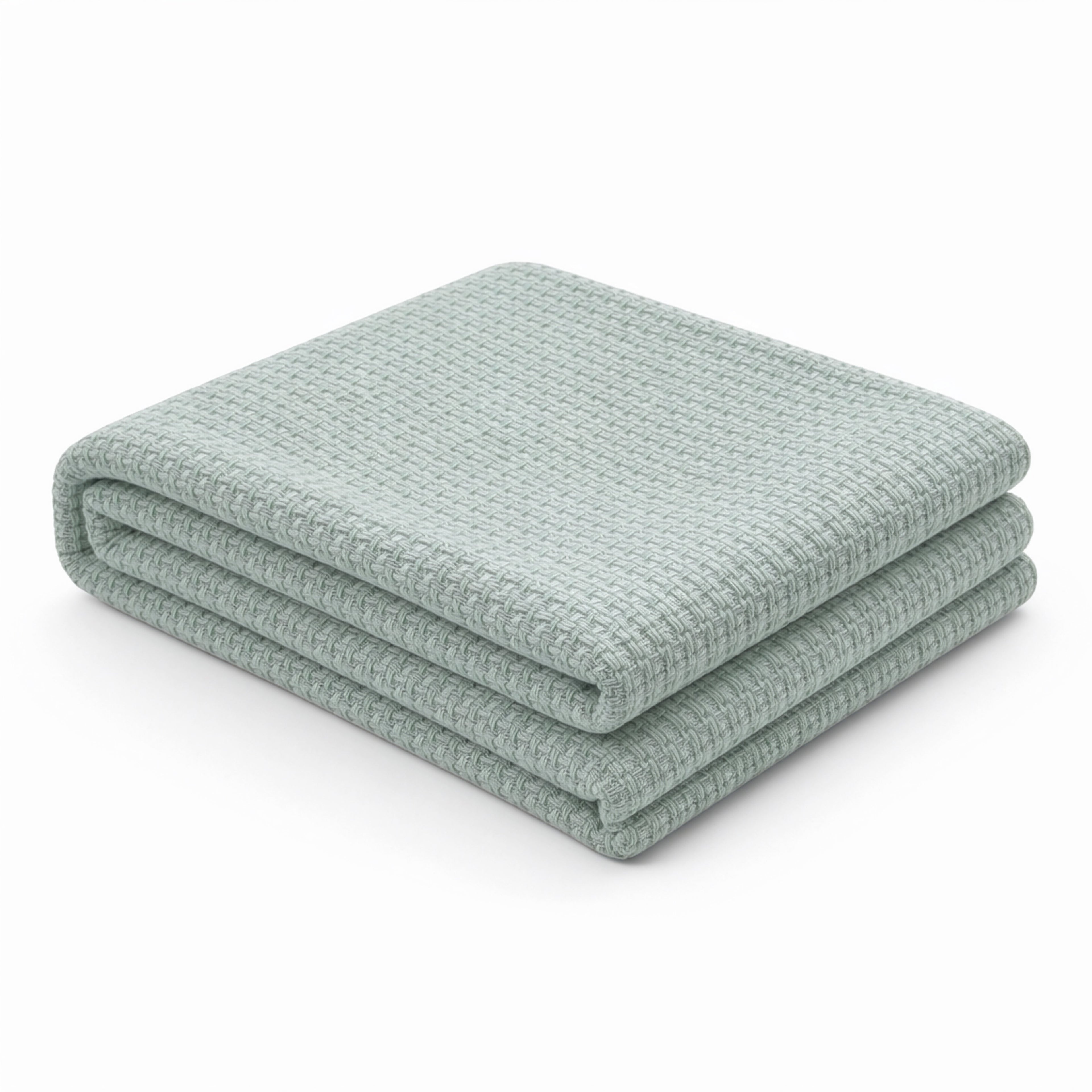 Egyptian cotton Milano throw blanket,ultra-soft & lightweight with an elegant woven design ,king size 255x225 cm ,Mint Color