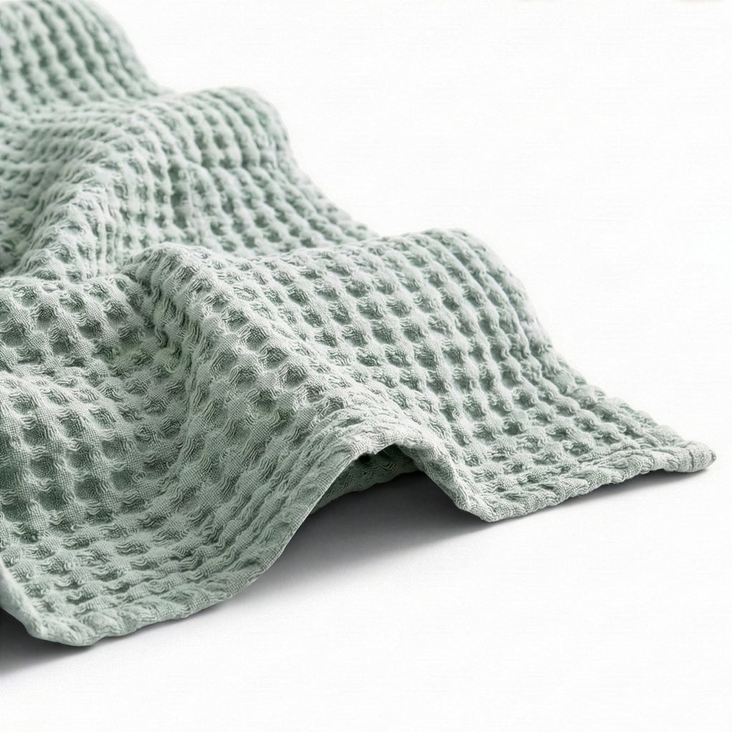 Egyptian cotton Waffle throw blanket,ultra-soft & lightweight with an elegant woven design ,king size 255x225 cm ,Mint green  Color