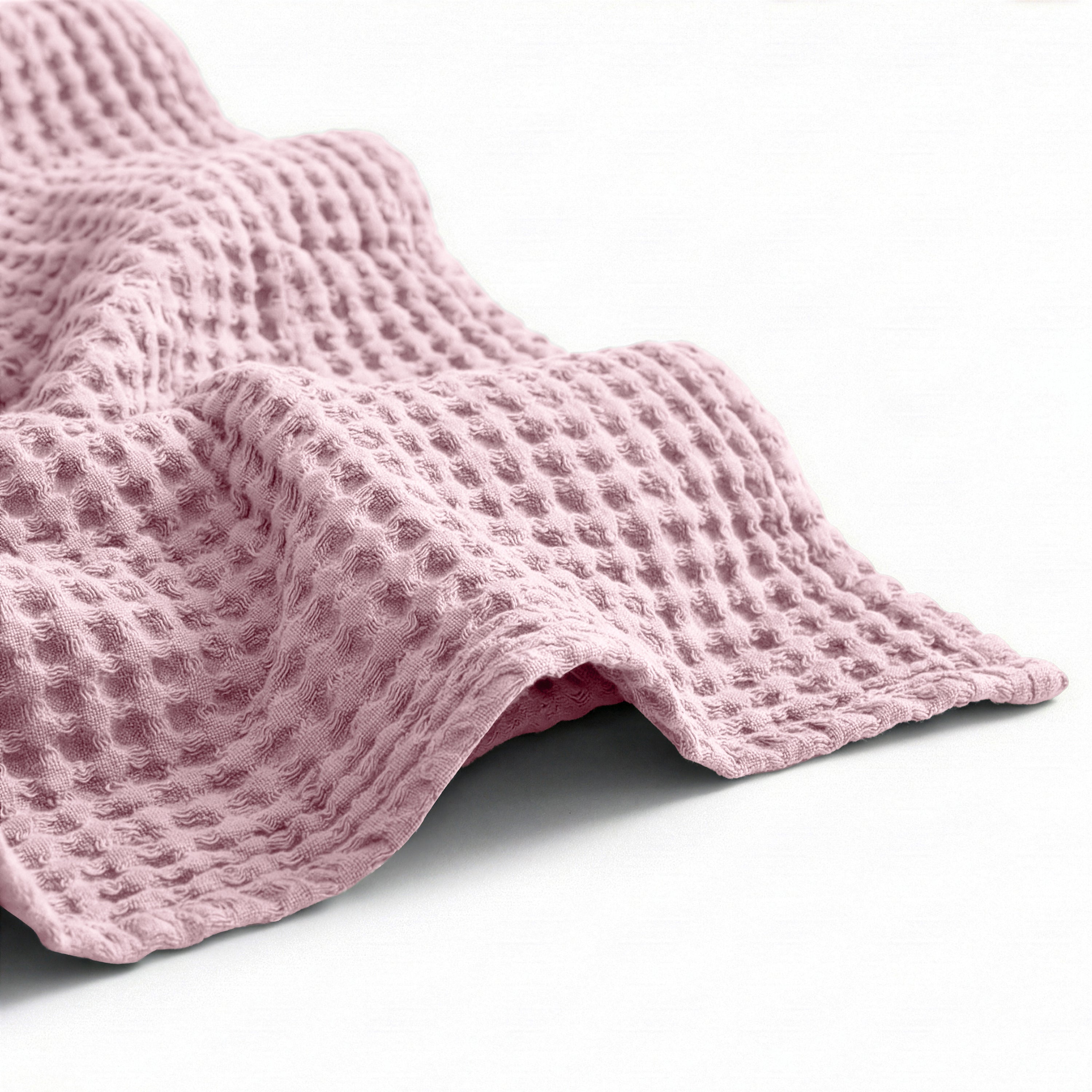 Egyptian cotton Waffle throw blanket,ultra-soft & lightweight with an elegant woven design ,king size 255x225 cm ,Rose  Color