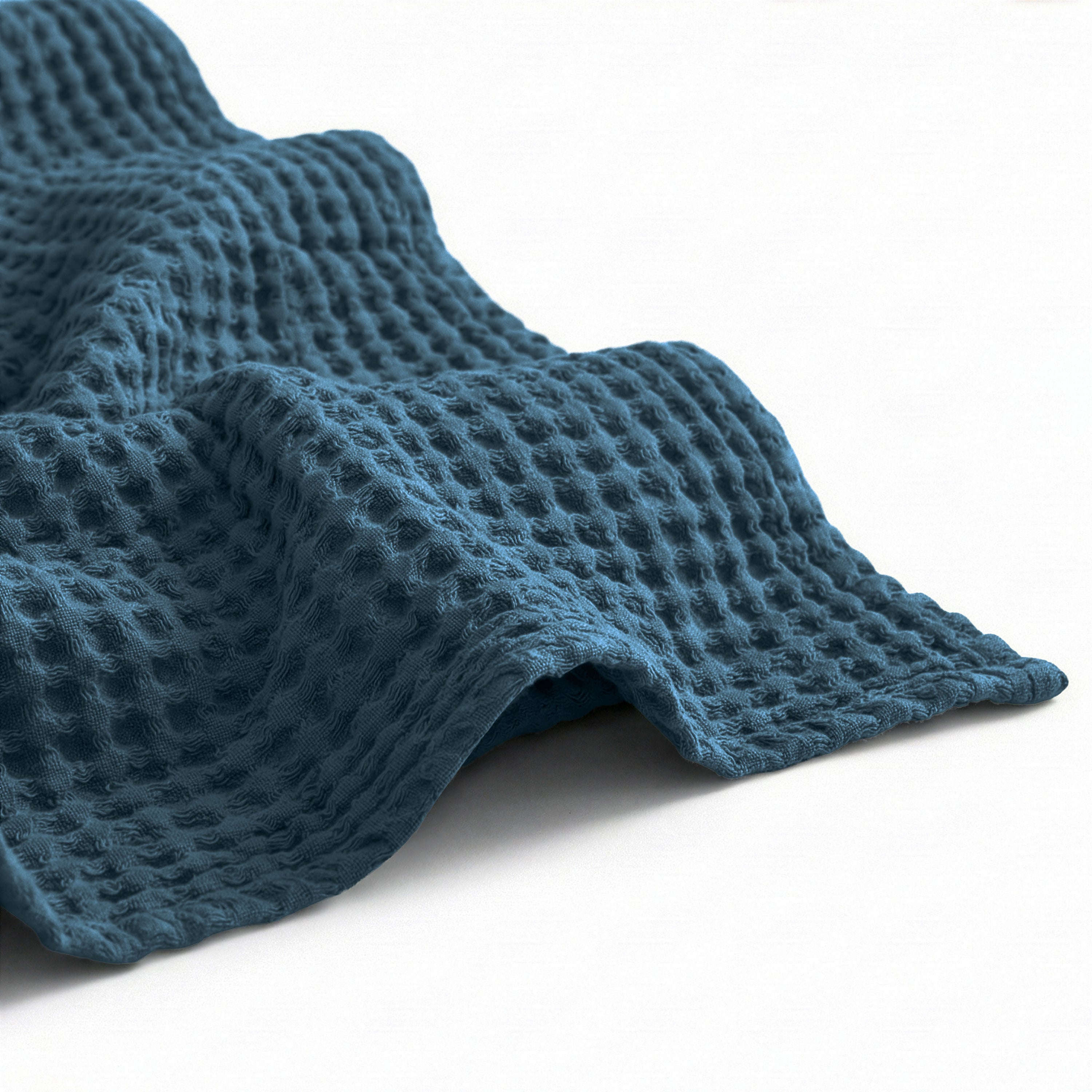 Egyptian cotton Waffle throw blanket,ultra-soft & lightweight with an elegant woven design ,king size 255x225 cm ,Teal  Color