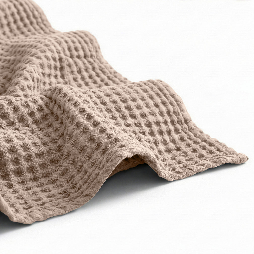 Egyptian cotton Waffle throw blanket,ultra-soft & lightweight with an elegant woven design ,king size 255x225 cm ,Latte  Color
