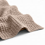 Egyptian cotton Waffle throw blanket,ultra-soft & lightweight with an elegant woven design ,king size 255x225 cm ,Latte  Color