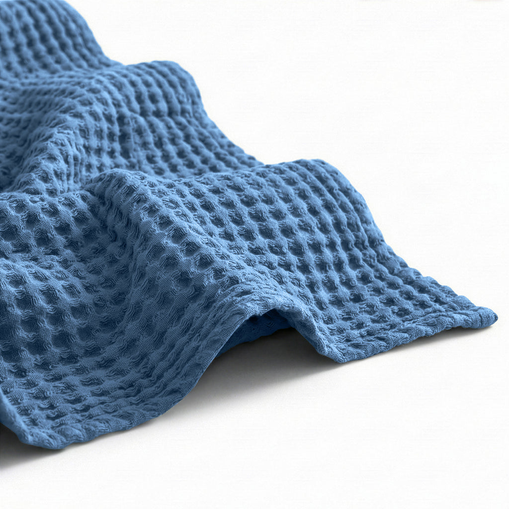 Egyptian cotton Waffle throw blanket,ultra-soft & lightweight with an elegant woven design ,king size 255x225 cm ,Indigo  Color
