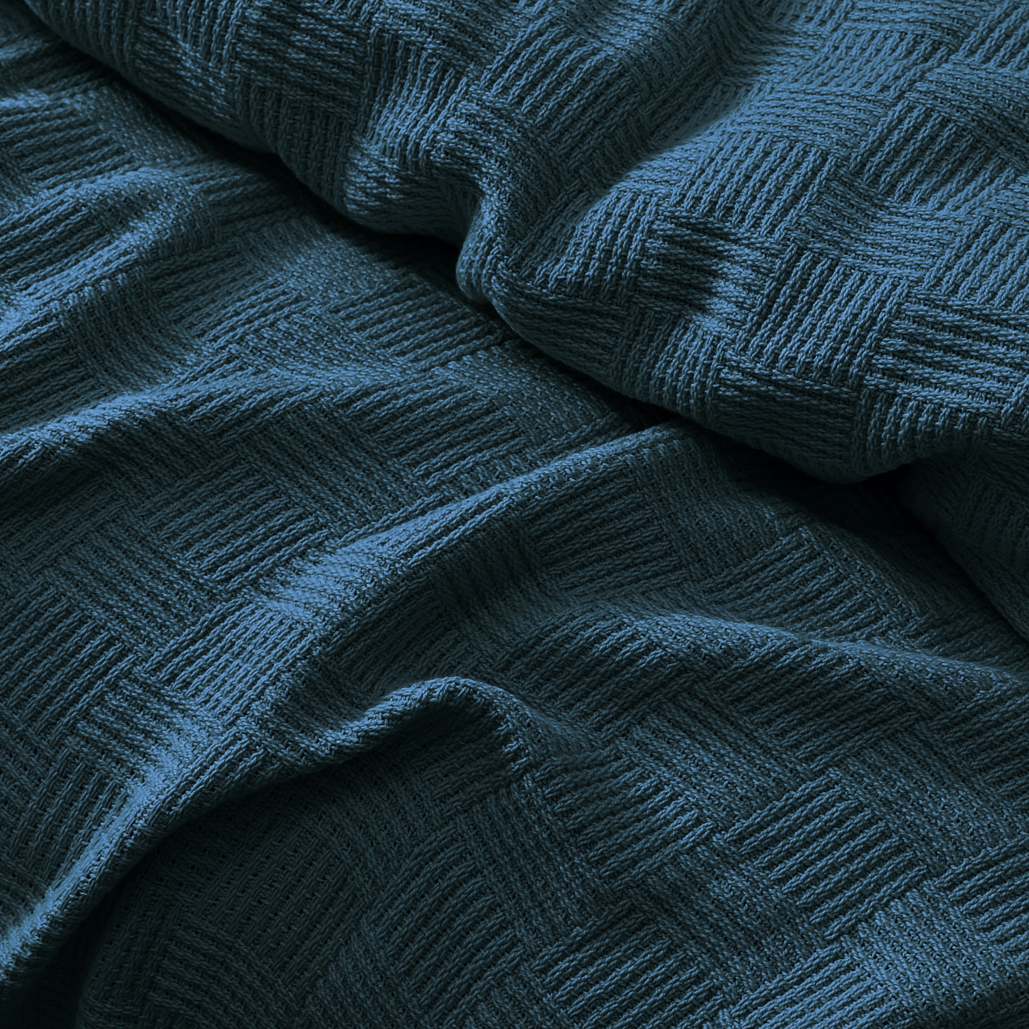 Egyptian cotton Leno throw blanket,ultra-soft & lightweight with an elegant woven design ,king size 255x225 cm , Teal