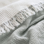 Ivy Textured Bedspread – Soft Woven Coverlet with Decorative Fringe