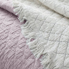 LunaTextured Bedspread – Soft Woven Coverlet with Decorative Fringe