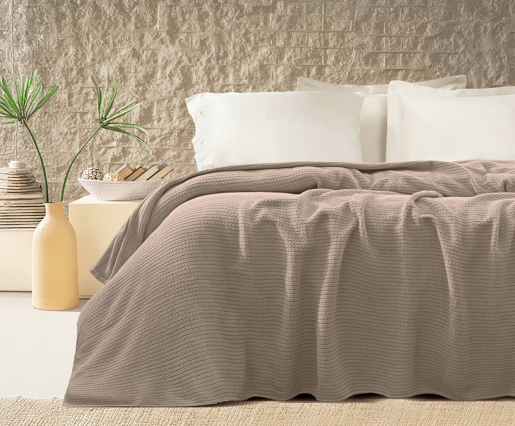 Premium Egyptian Cotton Orchid Throw Blanket Dark Cafe color