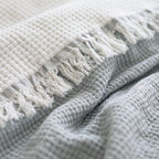 Ivy Textured Bedspread – Soft Woven Coverlet with Decorative Fringe
