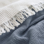 Ivy Textured Bedspread – Soft Woven Coverlet with Decorative Fringe