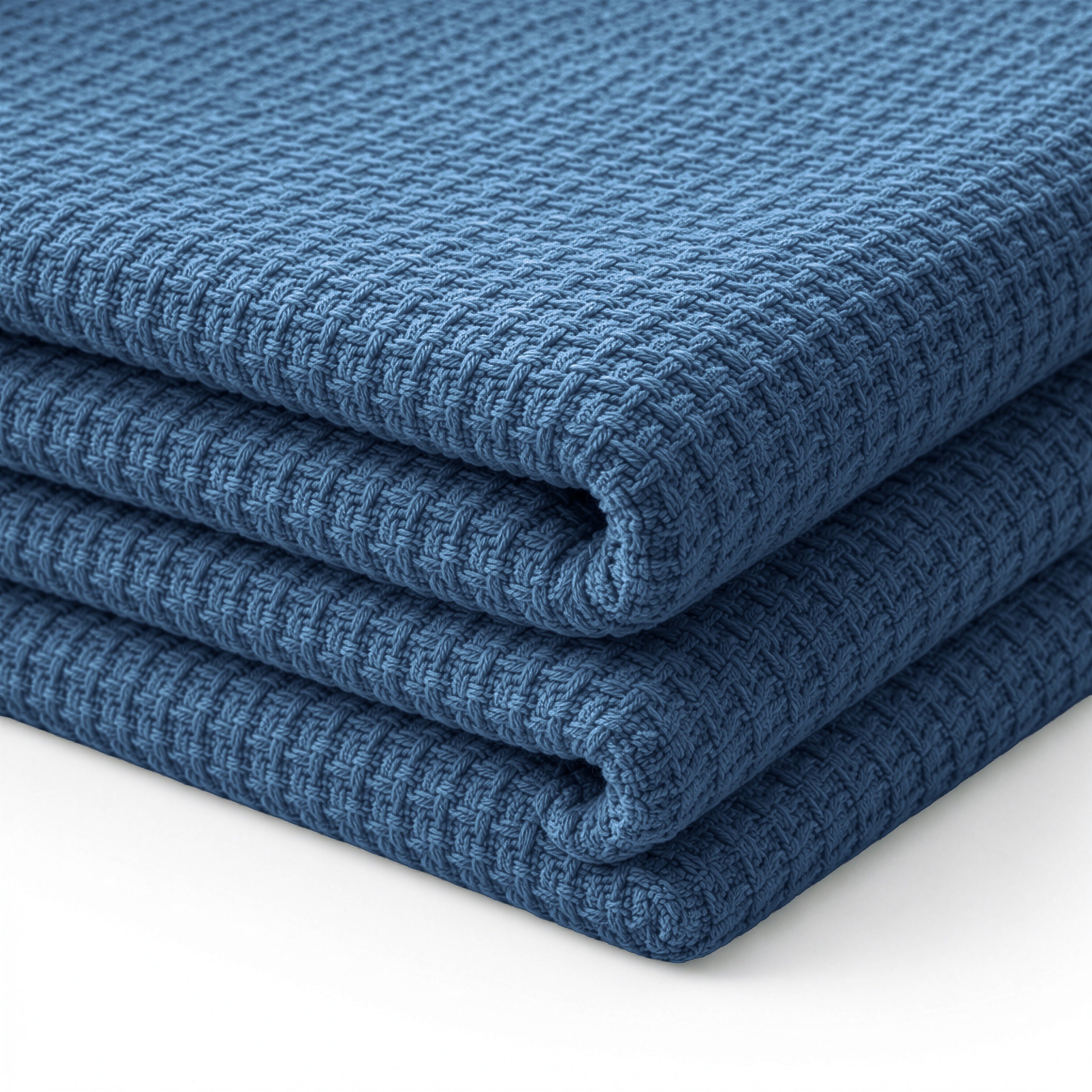 Egyptian cotton Milano throw blanket,ultra-soft & lightweight with an elegant woven design ,king size 255x225 cm ,Indigo Color