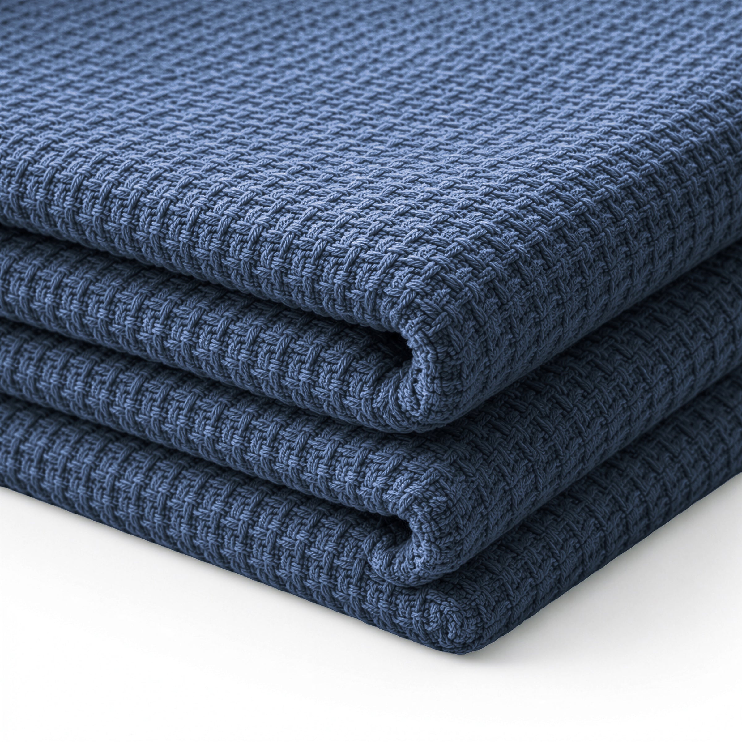 Egyptian cotton Milano throw blanket,ultra-soft & lightweight with an elegant woven design ,king size 255x225 cm ,Navy blue Color