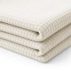 Egyptian cotton Milano throw blanket,ultra-soft & lightweight with an elegant woven design ,king size 255x225 cm ,Offwhite Color
