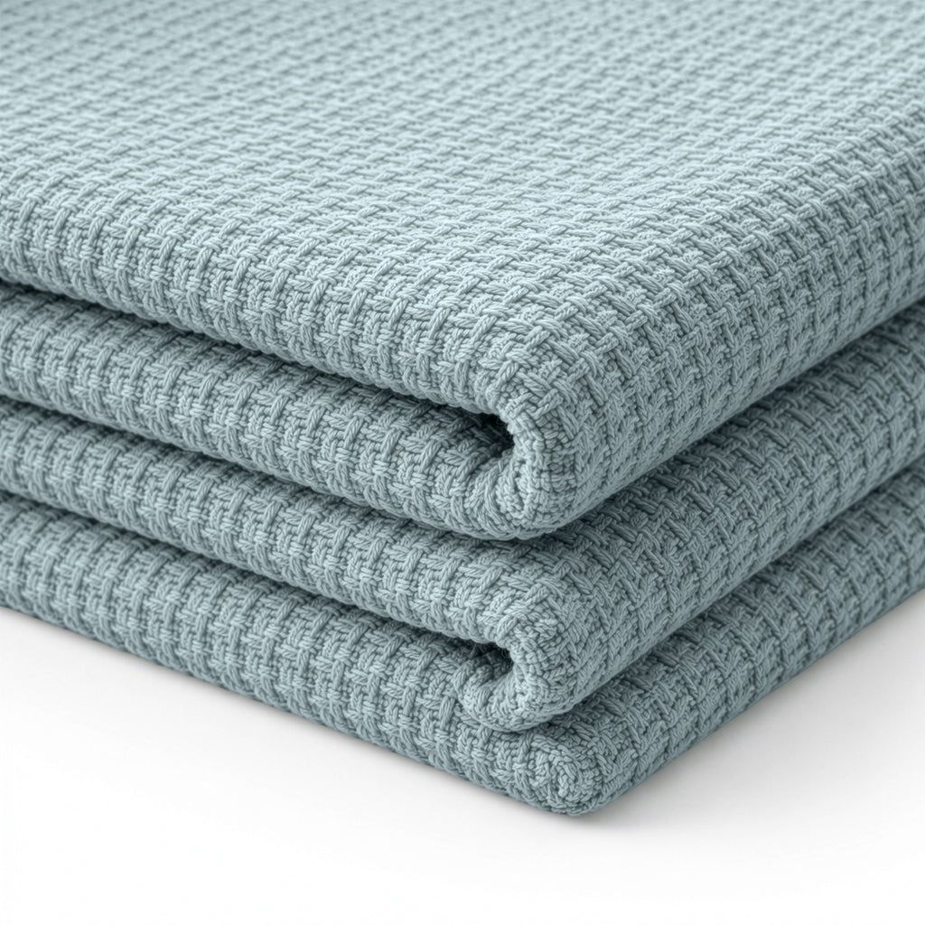 Egyptian cotton Milano throw blanket,ultra-soft & lightweight with an elegant woven design ,king size 255x225 cm ,Aqua Color