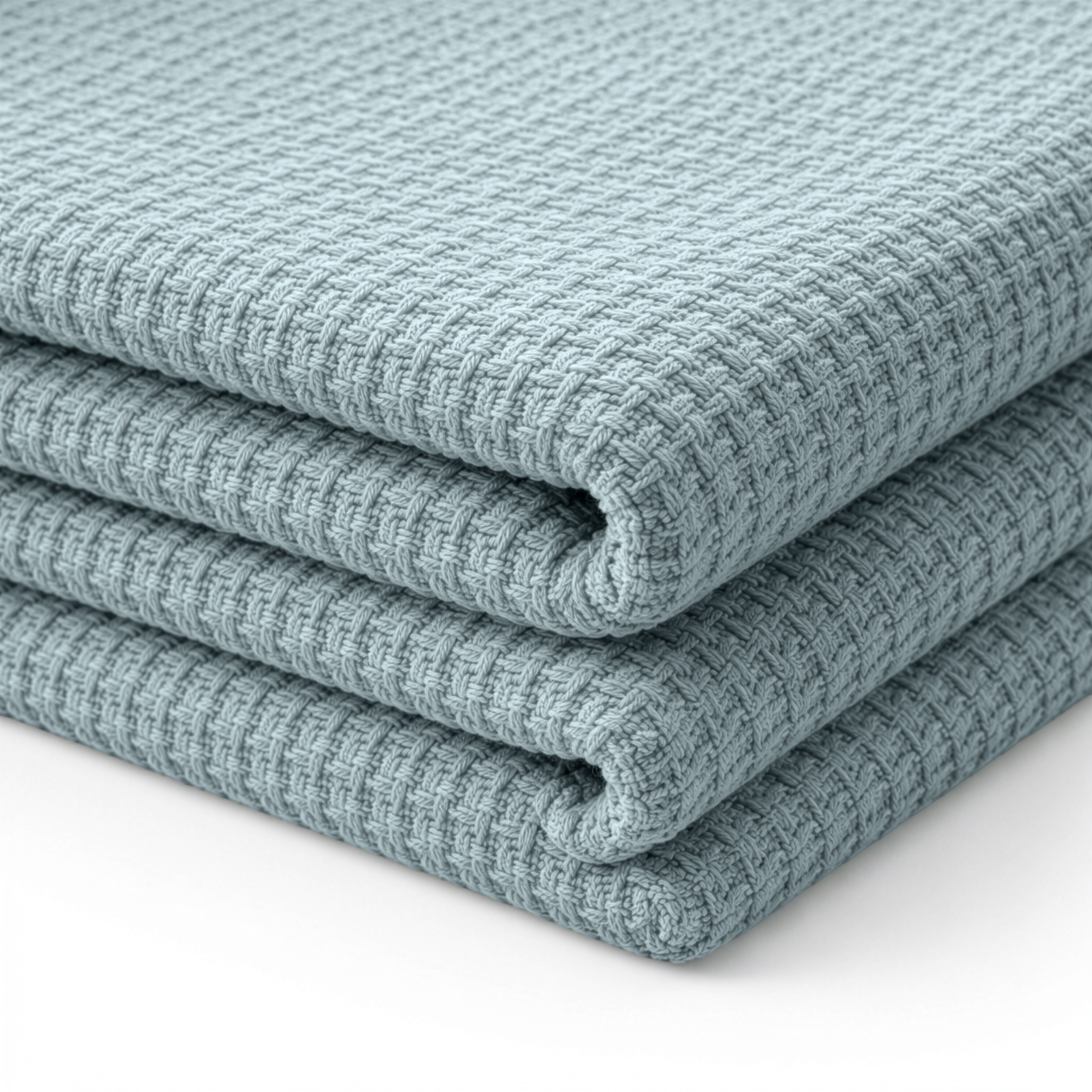 Egyptian cotton Milano throw blanket,ultra-soft & lightweight with an elegant woven design ,king size 255x225 cm ,Aqua Color