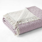 LunaTextured Bedspread – Soft Woven Coverlet with Decorative Fringe