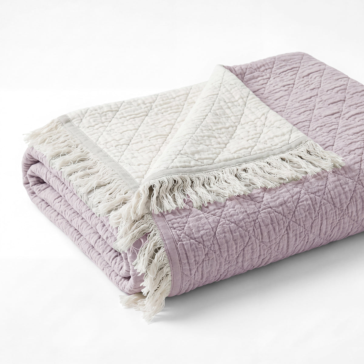 LunaTextured Bedspread – Soft Woven Coverlet with Decorative Fringe