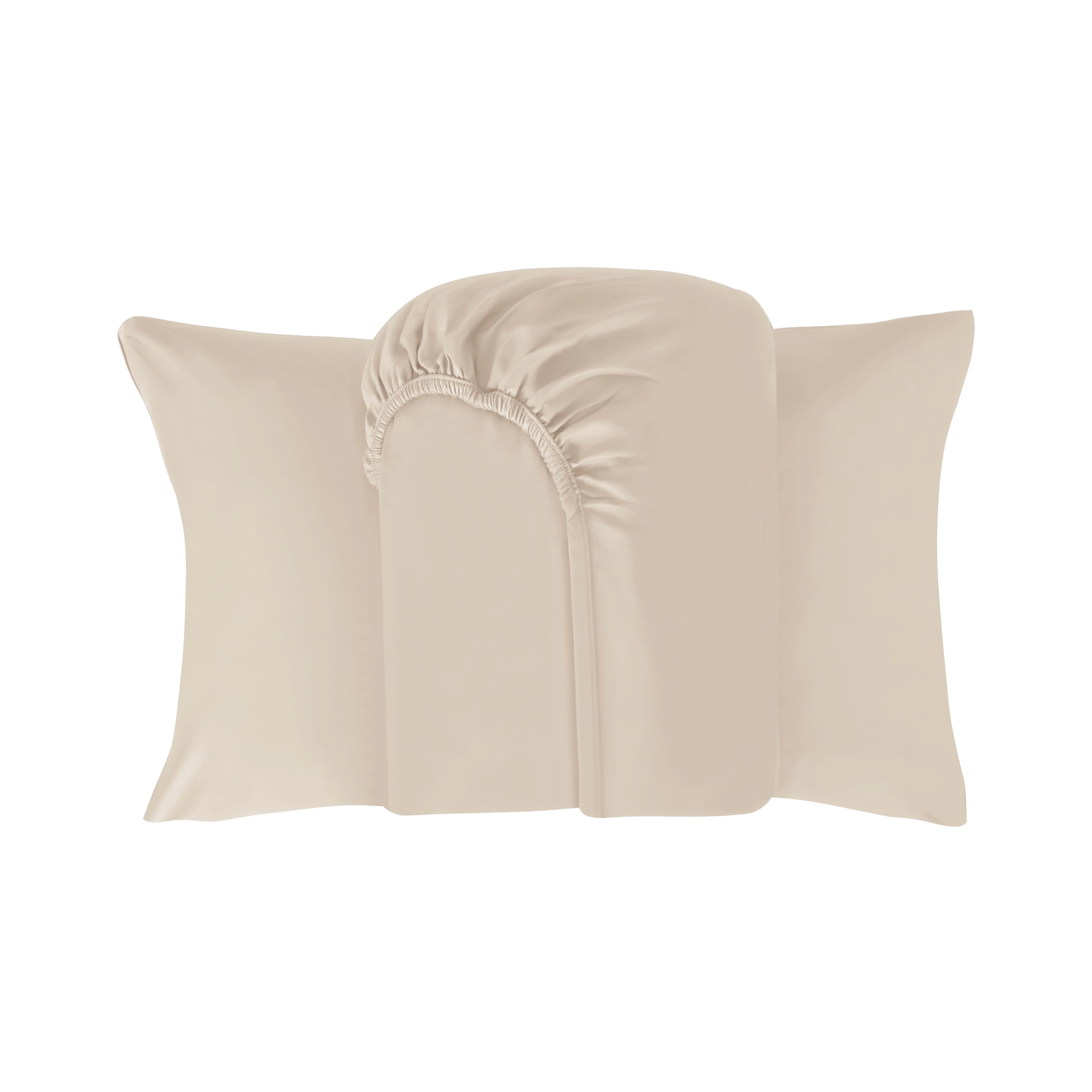 Luxury 300 TC 100% Cotton Fitted Sheet Set, Soft & Breathable Bed Sheets, Deep Pocket Fitted Sheet with Pillowcases