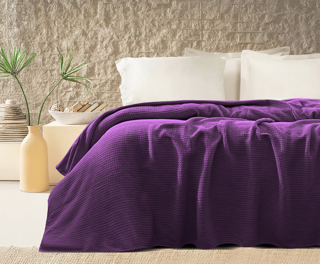 Premium Egyptian Cotton Orchid Throw Blanket Burgundy  color