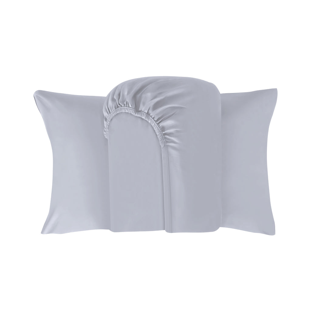 Luxury 300 TC 100% Cotton Fitted Sheet Set, Soft & Breathable Bed Sheets, Deep Pocket Fitted Sheet with Pillowcases