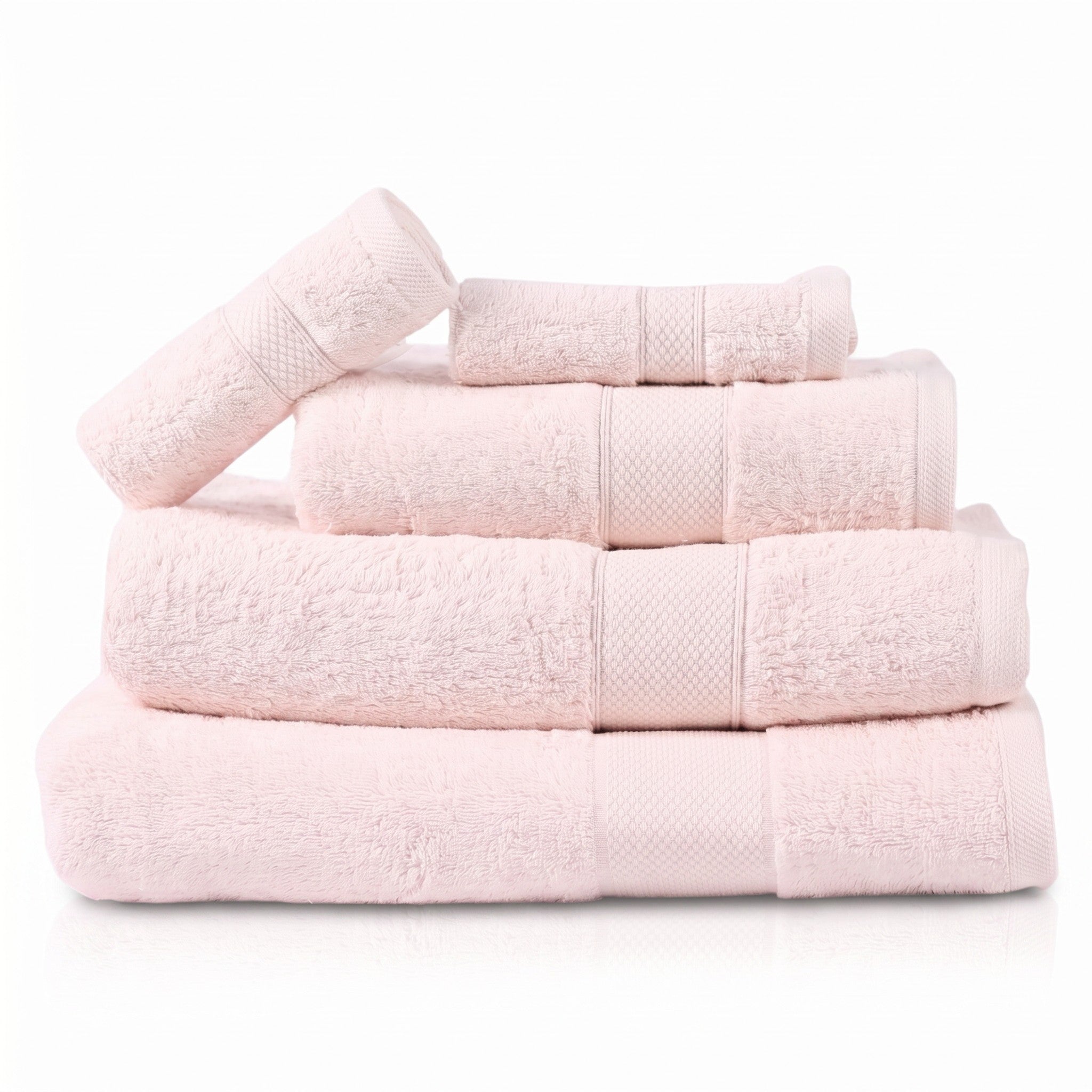 Basic Bath Towel Set, Pack of 5 Pieces  Highly Absorbent , Ideal for Hotel, Spa and Everyday Bathroom Use.