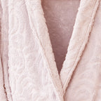 Eliz 100% Cotton Jacquard Bathrobe – Soft Absorbent Spa & Hotel Robe (Rose)