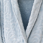 Eliz 100% Cotton Jacquard Bathrobe – Soft Absorbent Spa & Hotel Robe (Baby Blue)